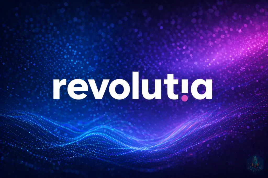 Revolutia IA PRO logo en entorno digital futurista representando inteligencia artificial y automatización