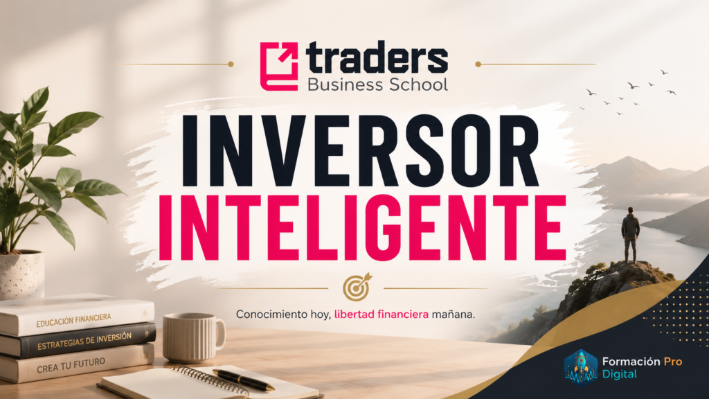 Inversor Inteligente de Traders Business School, imagen destacada de la review con el logo de la escuela y una ilustración sobre inversión y educación financiera.